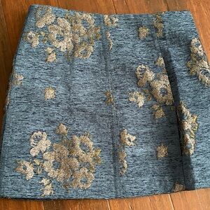 Free People Metallic Floral Print Skirt